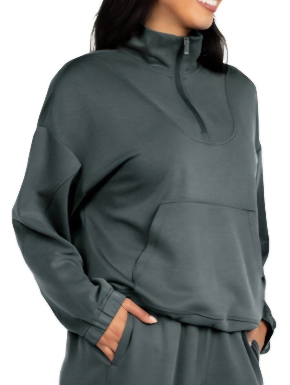 Spyder Dark Heather Green Ribbed Sweatshirt